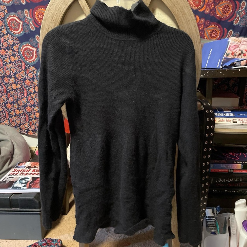 Women's Black Turtleneck Sweater